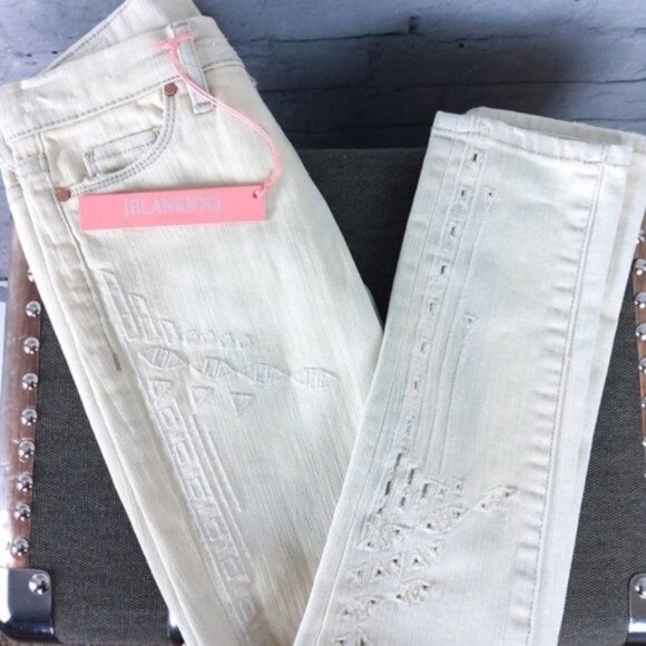 Blank NYC Skinny Classique Girls Jeans Cream Size 7 - Picture 3 of 9